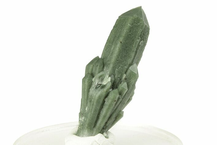 Green Hedenbergite Included Quartz Cluster - Mongolia #255831